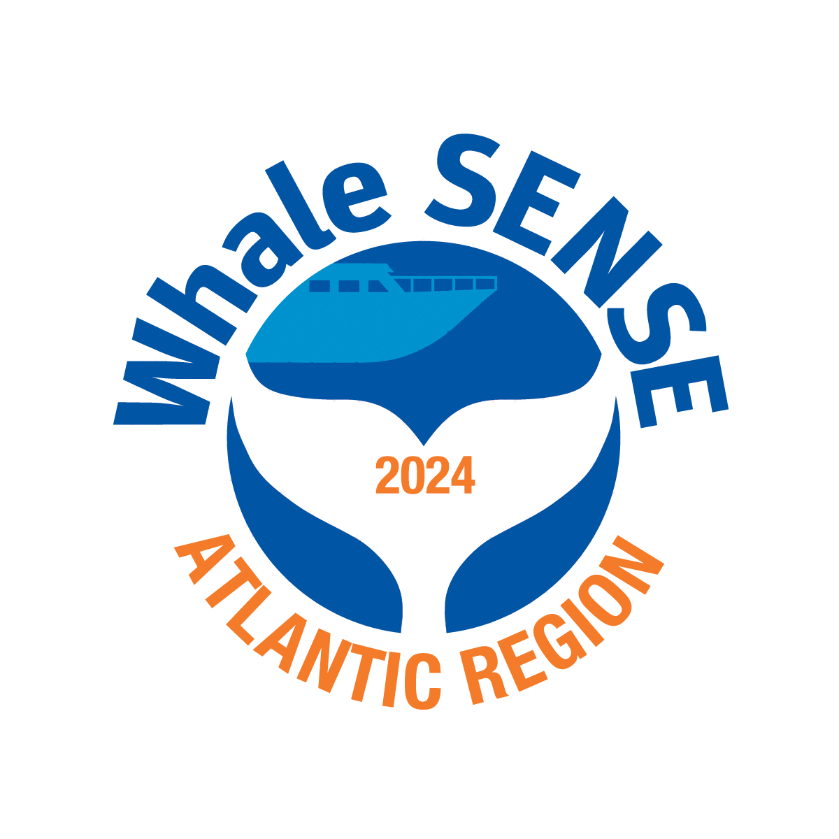 Whale SENSE Atlantic Region 2024 Logo of whale tail and boat.
