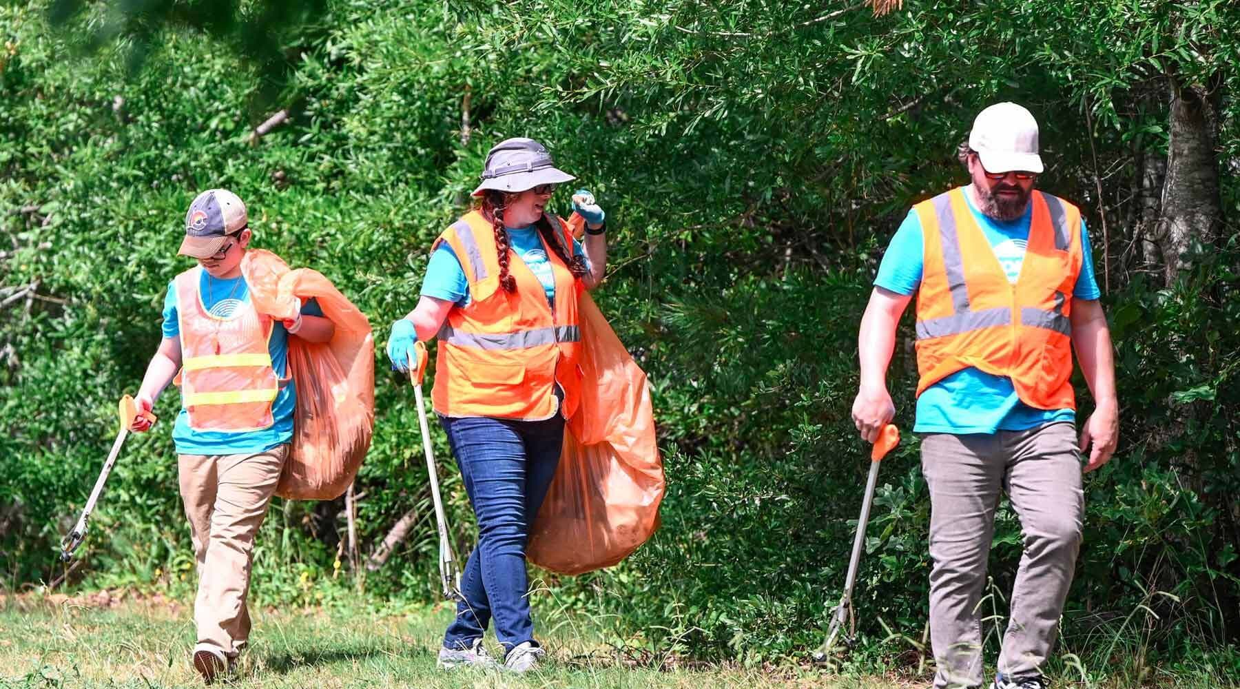 Volunteers Picking Up Trash